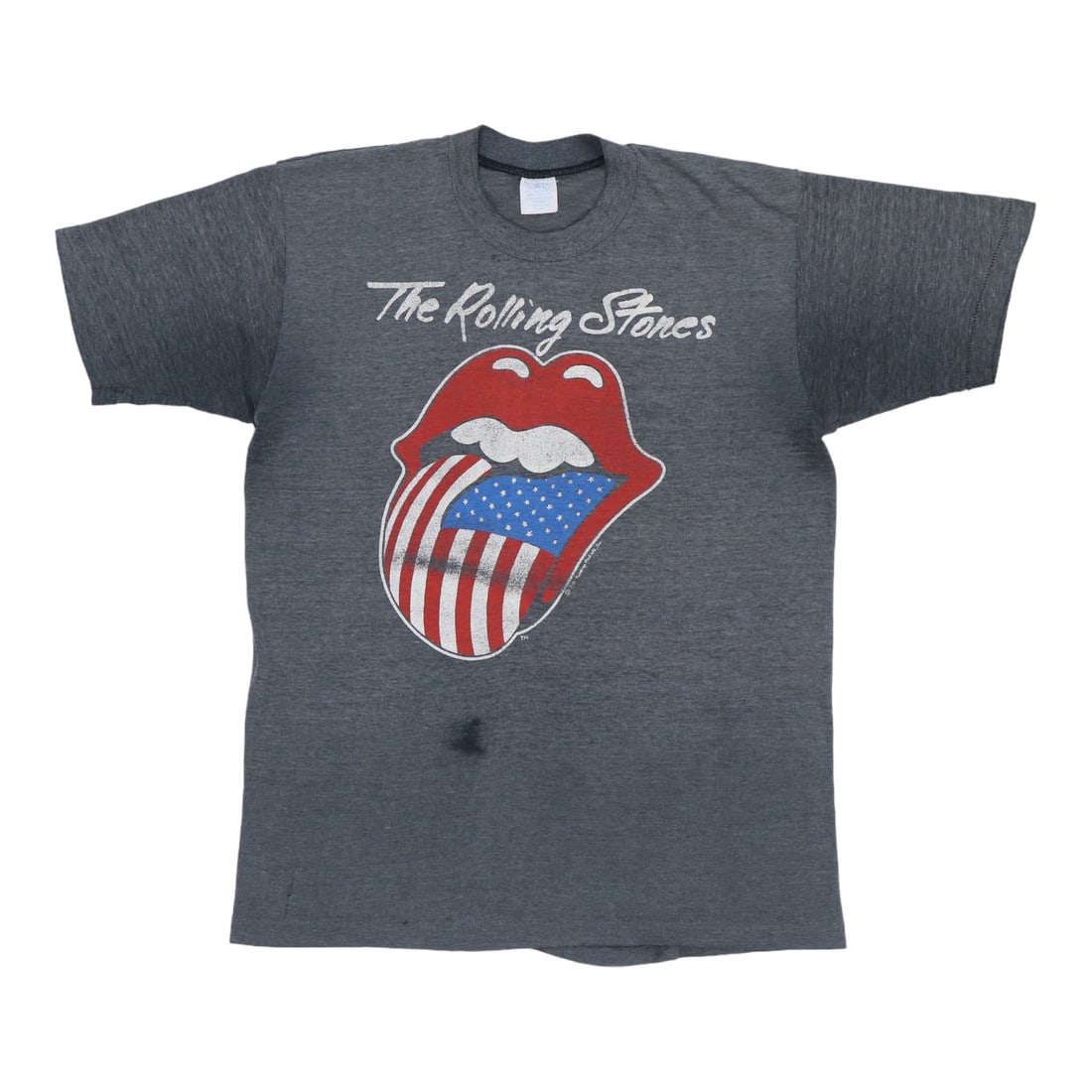 Vintage 1981 Rolling Stones Tour Black Poly Cotton Concert Tee Large (1 of 9)