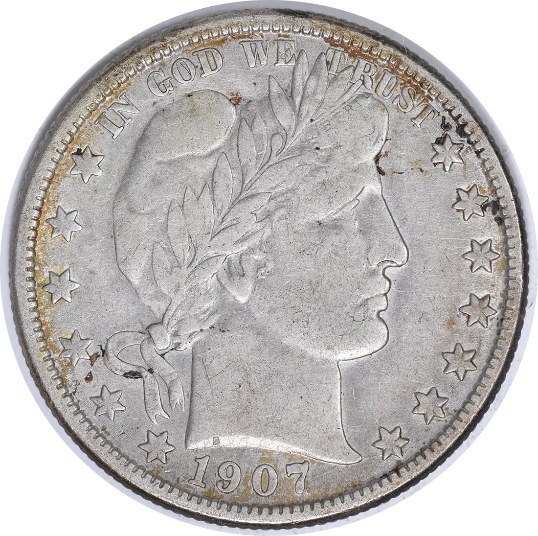 1907 O 50C Barber Half Dollar Silver VF Uncertified: 1907 O 50C Barber Half Dollar Silver VF Uncertified 1907-O Barber silver half dollar in VF grade. This circulated, uncertified coin is a pre-owned United States 50C piece. Specifications Item Type: Co