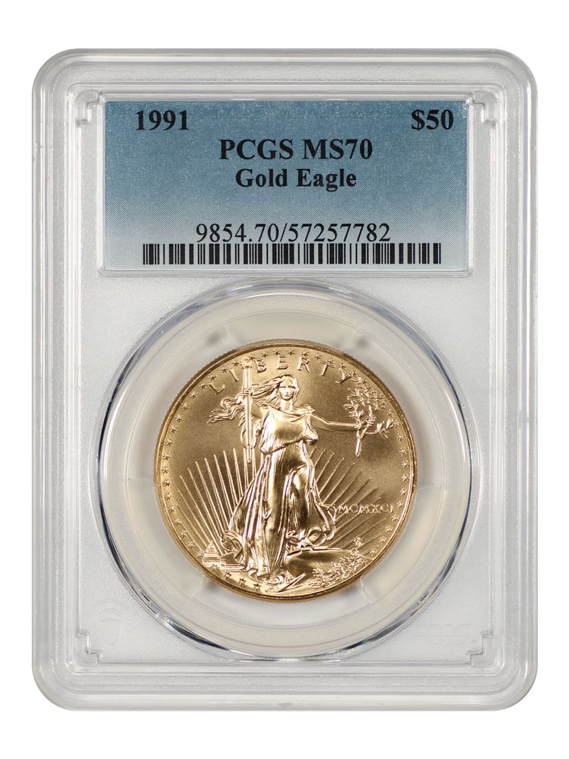 PCGS MS70 1991 $50 Gold Eagle Uncirculated Coin (1 of 4)