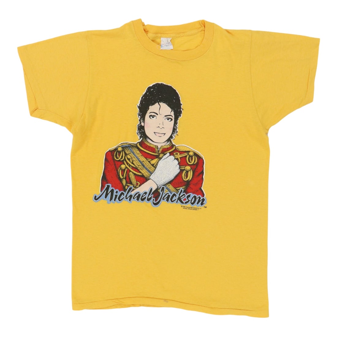 Vintage 1984 Michael Jackson Yellow Glitter Glove Cotton Shirt (1 of 7)