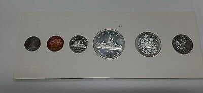 Six Coin 1960 Canada Uncirculated Mint Set with Toning in RCM Holder: Six Coin 1960 Canada Uncirculated Mint Set with Toning in RCM Holder This 1960 Canada Mint Set features six un-used coins ranging from cent through dollar denominations, presented in the original Roya