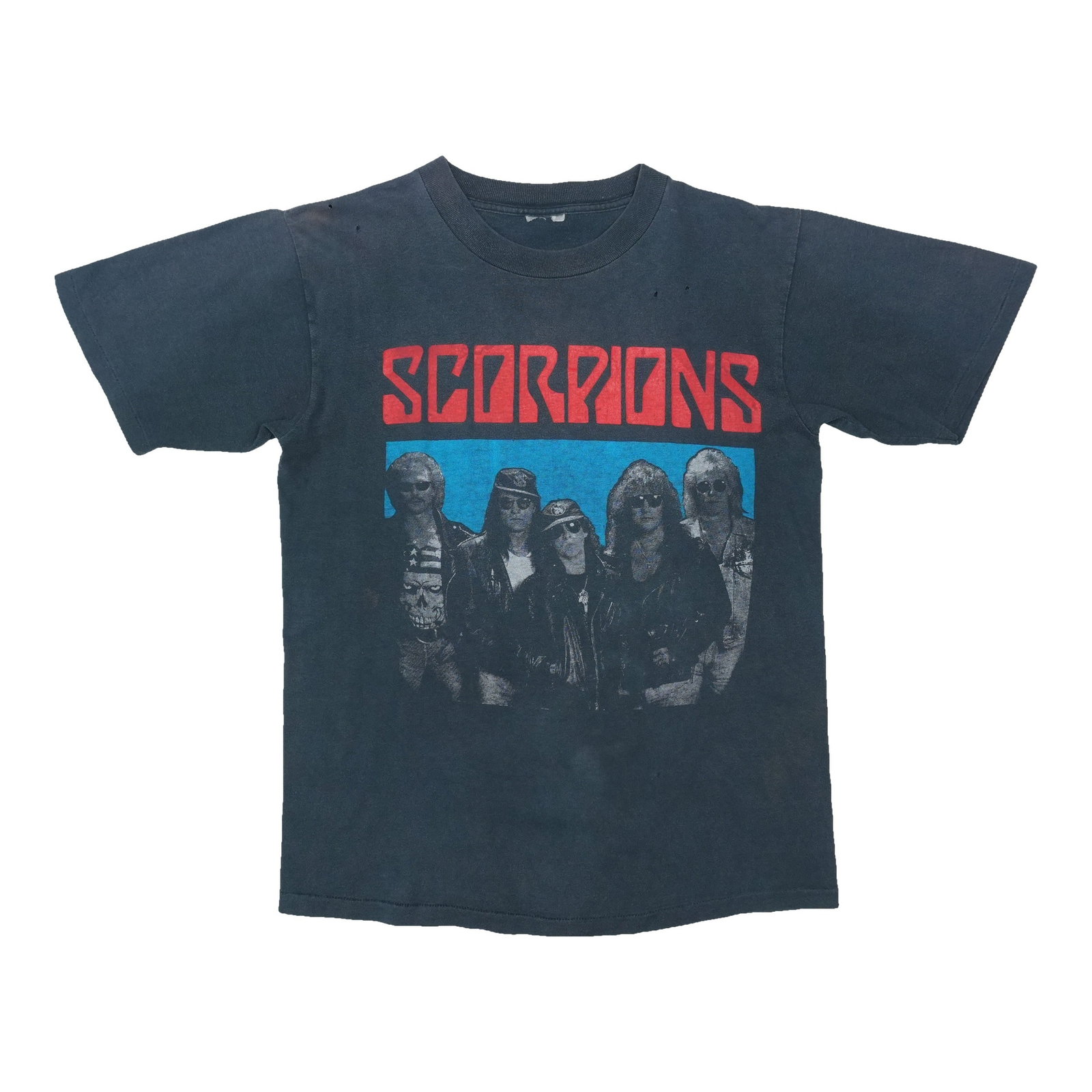 Vintage 1991 Scorpions Concert T Shirt Navy Blue Cotton (1 of 9)