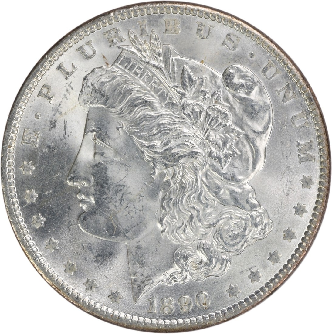 Choice BU 1890 Silver Dollar Morgan Uncertified No Mint Mark: Choice BU 1890 Silver Dollar Morgan Uncertified No Mint Mark This 1890 Morgan Silver Dollar is an uncirculated coin in Choice Brilliant Uncirculated (BU) condition. Struck in silver with no mint mark,