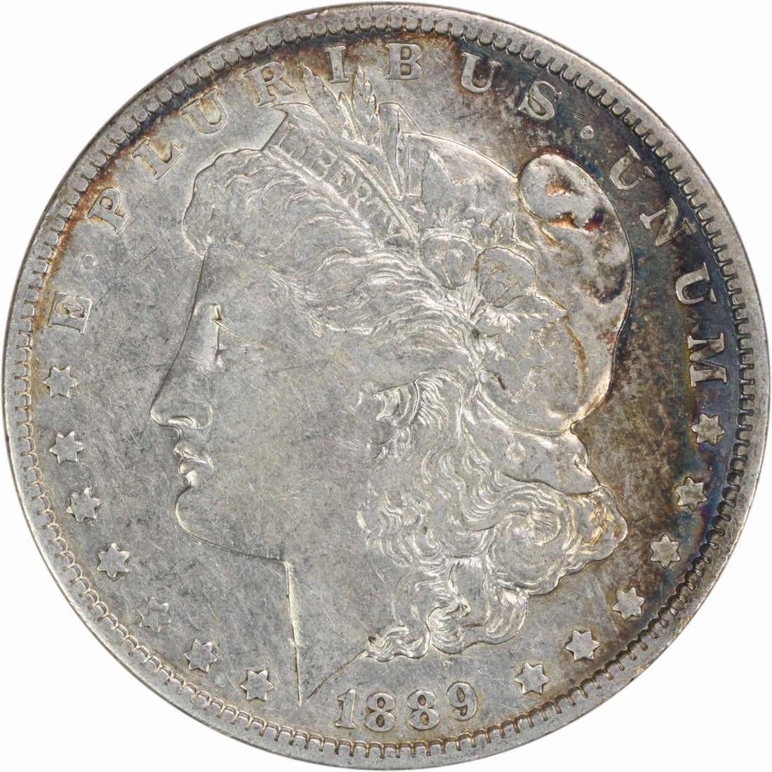 1889 New Orleans Morgan Dollar Extra Fine 90% Silver Uncertified: 1889 New Orleans Morgan Dollar Extra Fine 90% Silver Uncertified This 1889-O Morgan Silver Dollar was minted in New Orleans and features a composition of 90% silver and 10% copper. Designed by George 