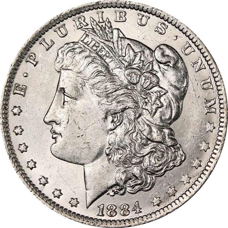 1884 O over O Morgan silver dollar: 1884 O over O Morgan silver dollar This is an 1884-O/O Morgan Silver Dollar from the United States. The coin is composed of 90% silver and has been circulated. It is not certified and is offered in pr