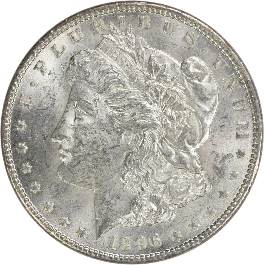 Uncirculated 1896 Morgan Dollar Silver Coin No Mint Mark BU Grade: Uncirculated 1896 Morgan Dollar Silver Coin No Mint Mark BU Grade This is an uncirculated 1896 Morgan Silver Dollar from the United States, featuring a bright uncirculated (BU) grade. The coin is comp