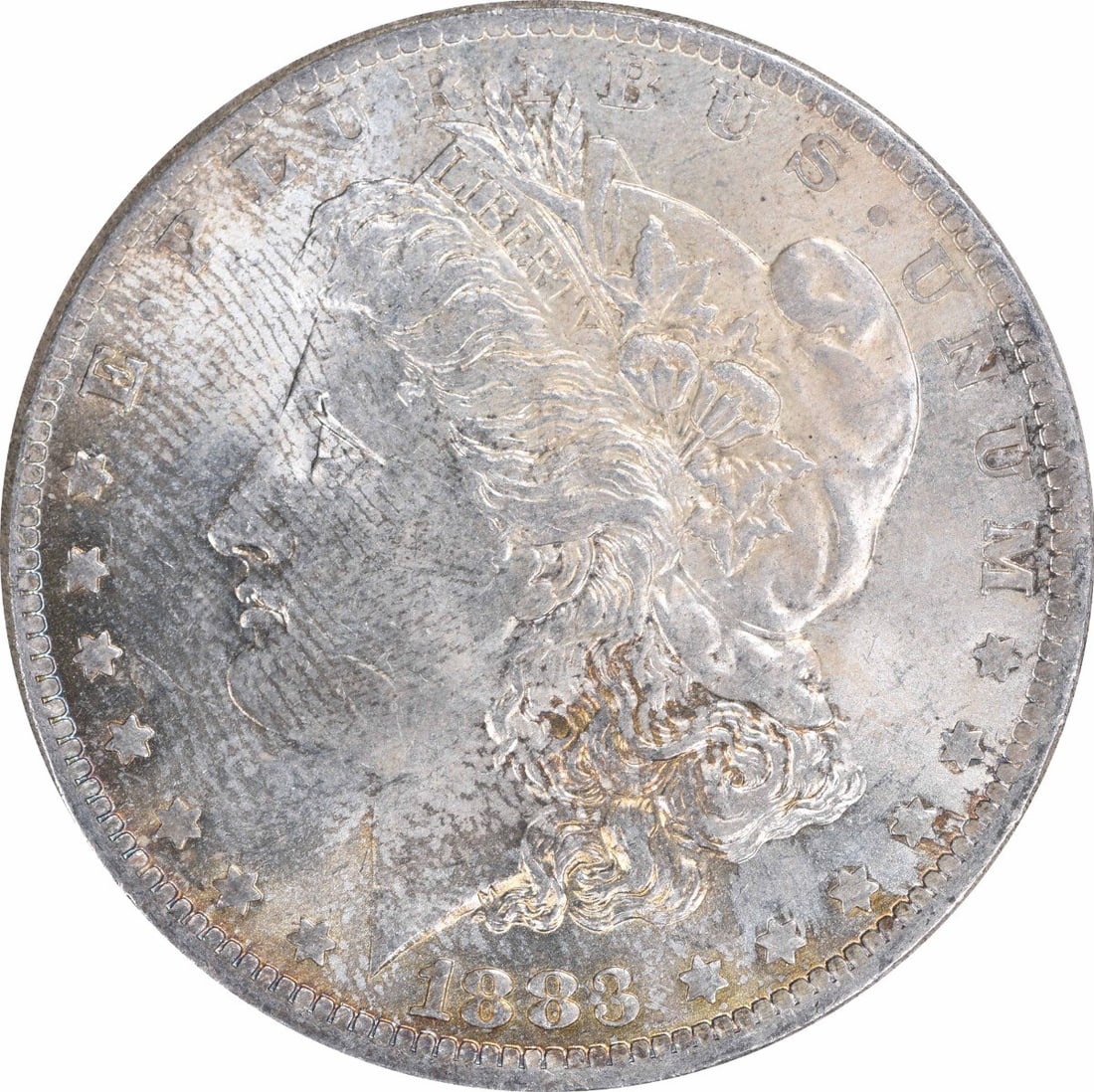 Uncertified 1883 O Morgan Dollar Silver $1 Choice BU Toned: Uncertified 1883 O Morgan Dollar Silver $1 Choice BU Toned 1883-O Morgan Silver Dollar offered in Choice BU grade with toned surfaces. This uncertified coin is listed as uncirculated and pre-owned. Sp