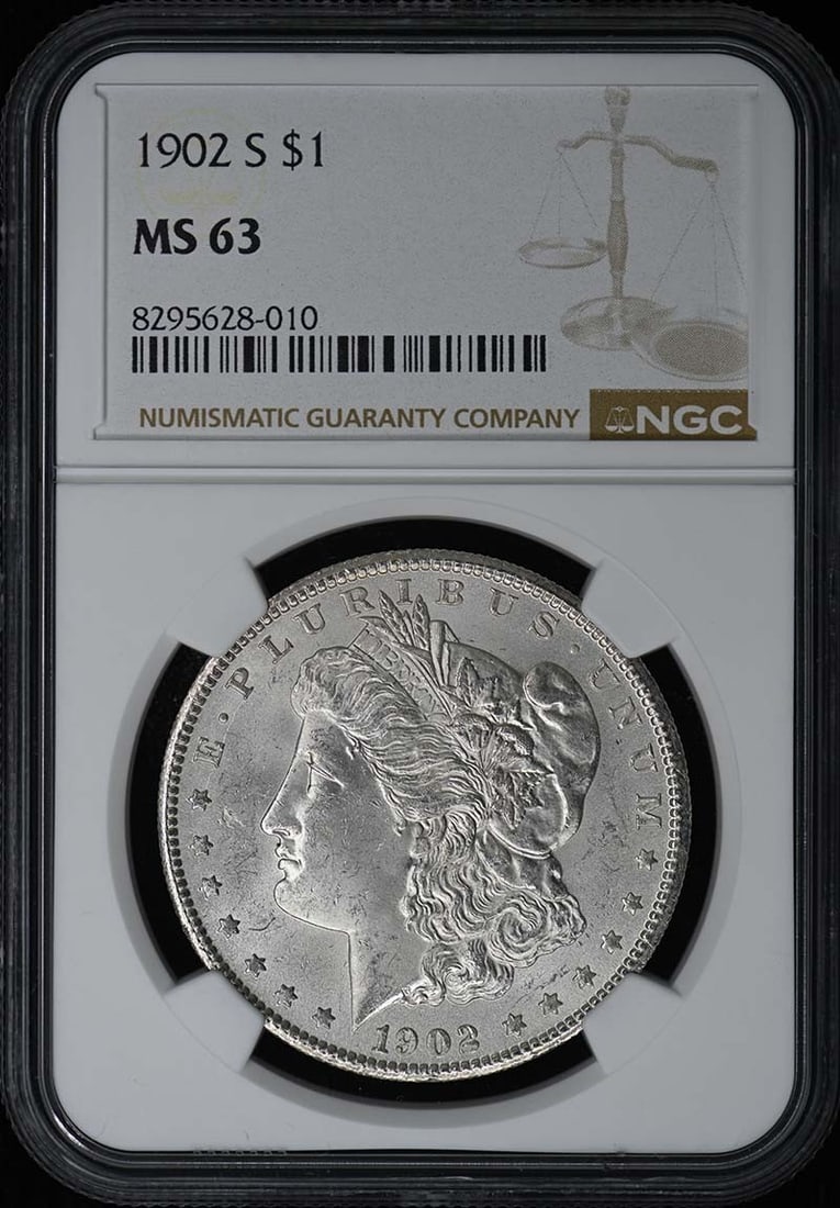 NGC MS63 1902-S United States Morgan Dollar S$1: NGC MS63 1902-S United States Morgan Dollar S$1 1902-S Morgan Dollar certified by NGC and graded MS63. This pre-owned coin is an uncirculated Morgan Dollar struck in the United States. Specifications 