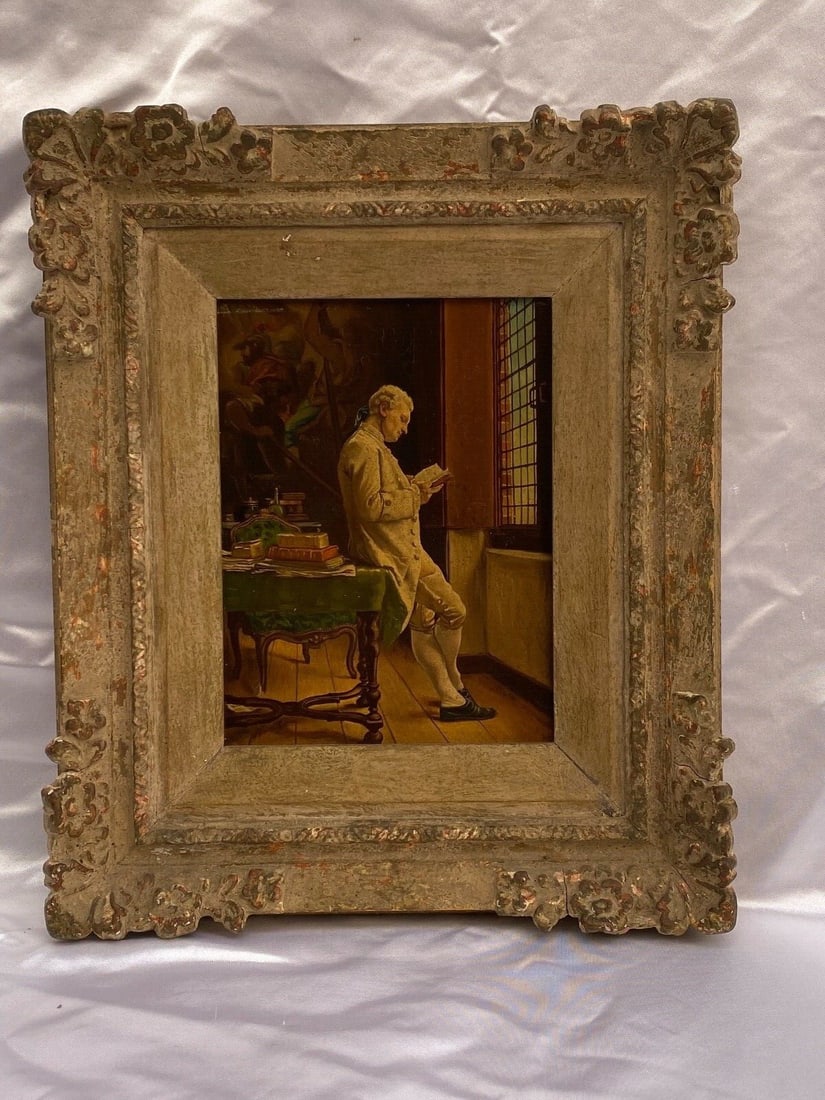 Italian Oil Painting by Antonio Bin Signed Framed Artwork 1900s (1 of 10)