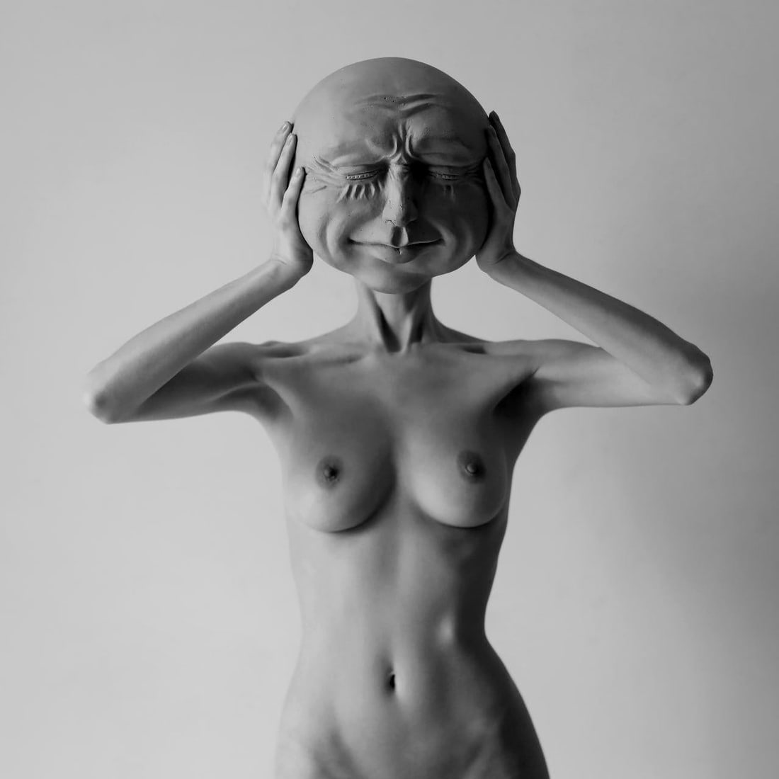 Olha Stepanian Faces 1 Black and White Photography Edition 1 of 3 39x39: Olha Stepanian Faces 1 Black and White Photography Edition 1 of 3 39x39 "Faces 1" is a striking piece of black and white photography by Olha Stepanian, measuring 39" x 39". Created in 2020, this artwo