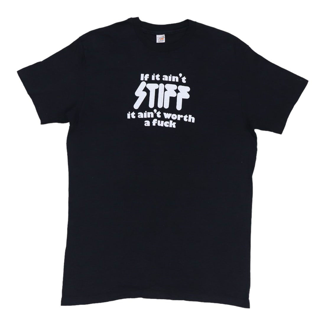 Vintage 1970s Stiff Records Black Cotton Graphic Shirt (1 of 4)