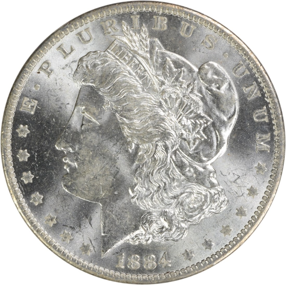 Uncirculated 1884-O Morgan Silver Dollar Choice BU New Orleans Mint: Uncirculated 1884-O Morgan Silver Dollar Choice BU New Orleans Mint This is an 1884-O Morgan Silver Dollar in Choice Brilliant Uncirculated (BU) condition. The coin is uncertified and is composed of s