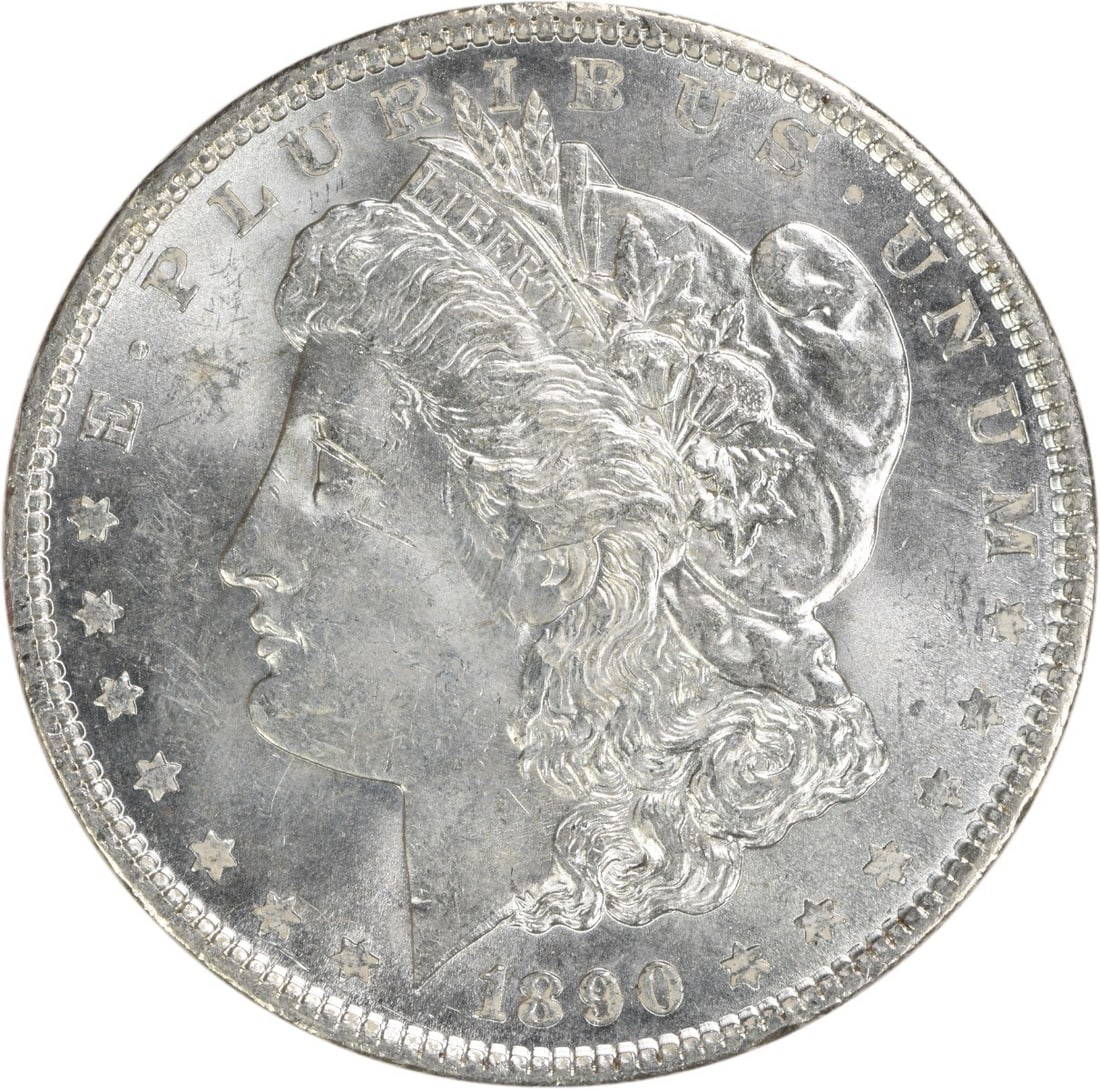 1890 Silver Dollar Morgan Uncirculated BU No Mint Mark Uncertified: 1890 Silver Dollar Morgan Uncirculated BU No Mint Mark Uncertified This is an uncirculated 1890 Morgan Silver Dollar from the United States, featuring a Brilliant Uncirculated (BU) grade. The coin is 