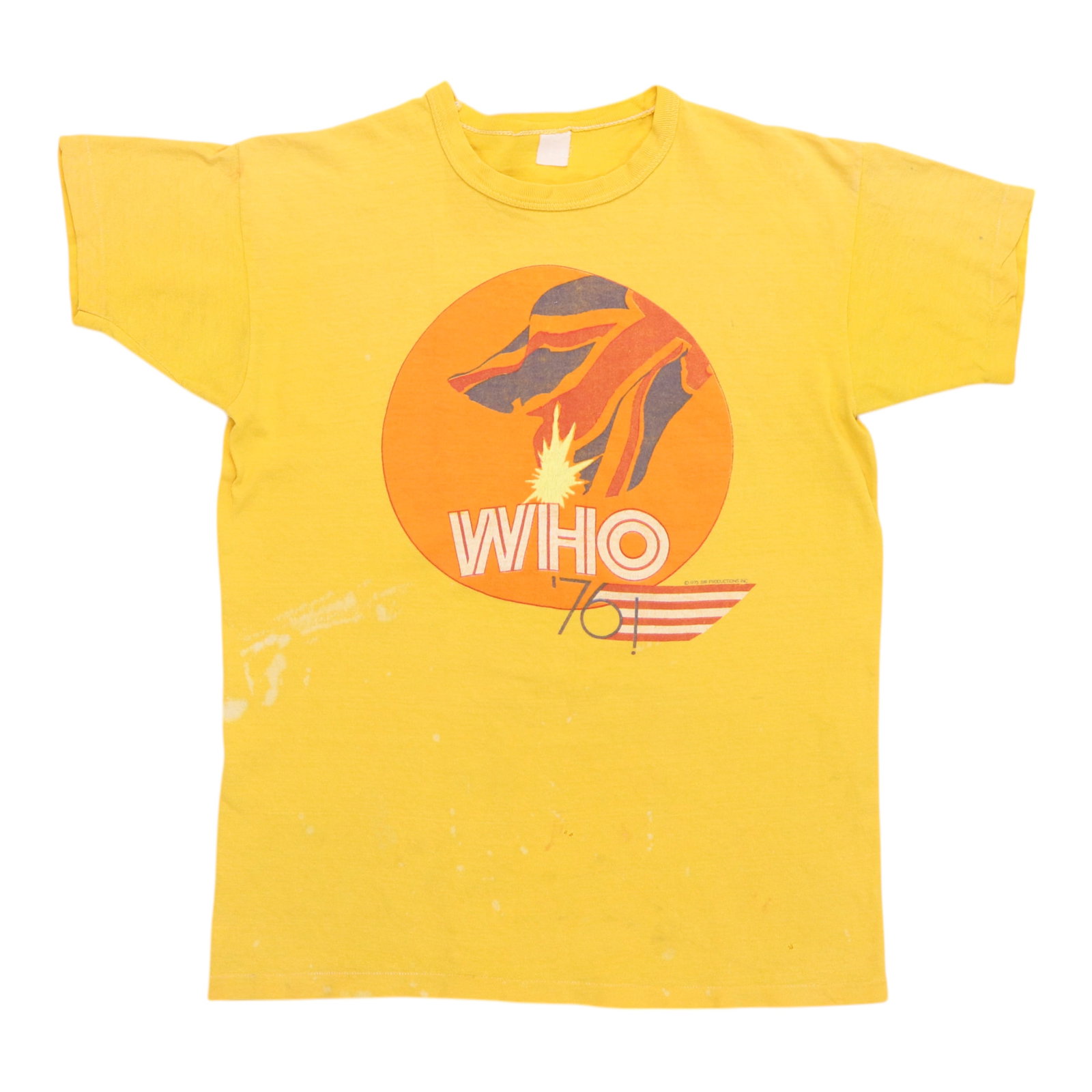 Vintage 1976 Yellow The Who 100 Percent Cotton Band Shirt (1 of 10)