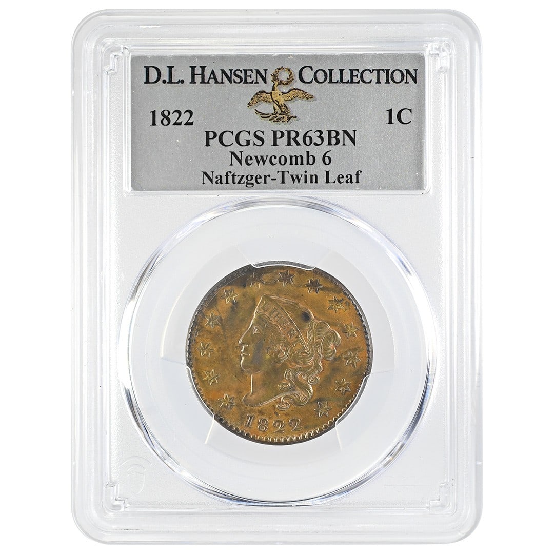 PCGS PR63BN 1822 Coronet Head 1C Proof Cent Newcomb 6 (1 of 4)