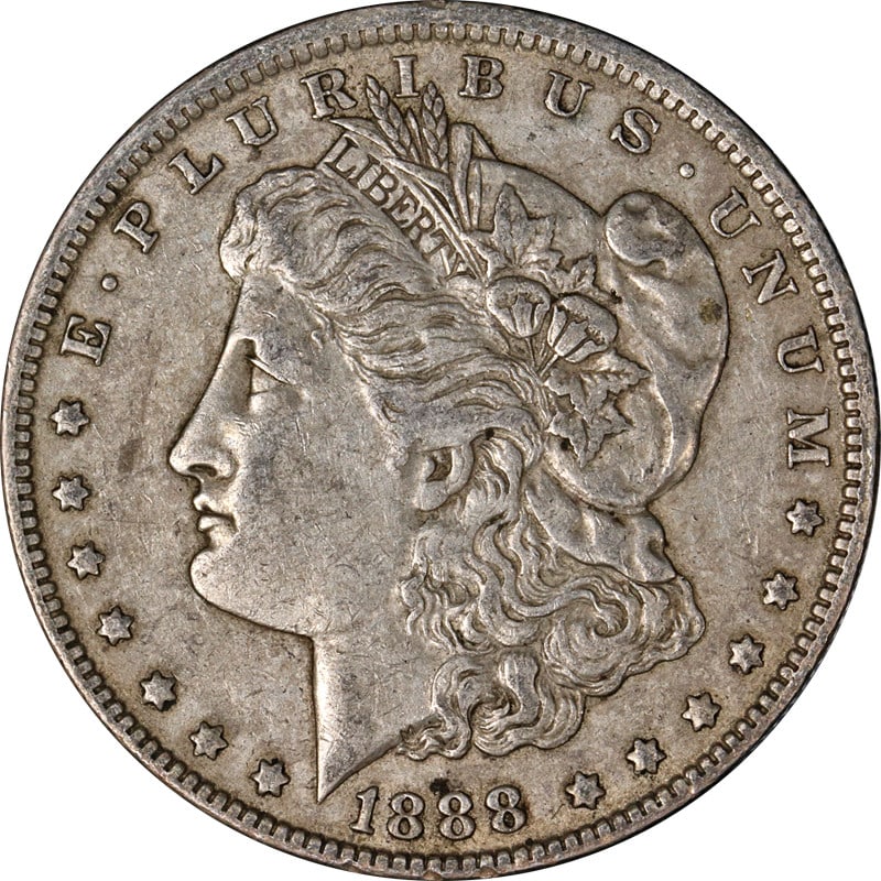 Circulated 1888-O Silver Morgan Dollar from New Orleans Mint Uncertified: Circulated 1888-O Silver Morgan Dollar from New Orleans Mint Uncertified This 1888-O Morgan Silver Dollar is a circulated coin, hand-selected for its appealing color, surfaces, and overall eye appeal.