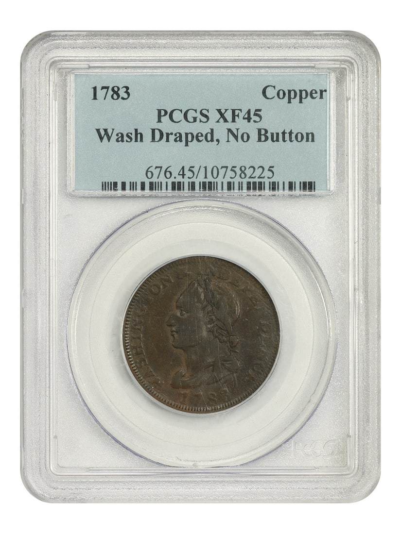 PCGS XF45 1783 Washington Independence Copper Draped No Button Colonial (1 of 4)