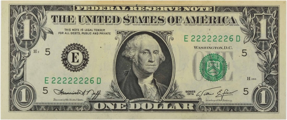 1974 $1 FR1908E Federal Reserve Note Uncirculated Uncertified (1 of 2)