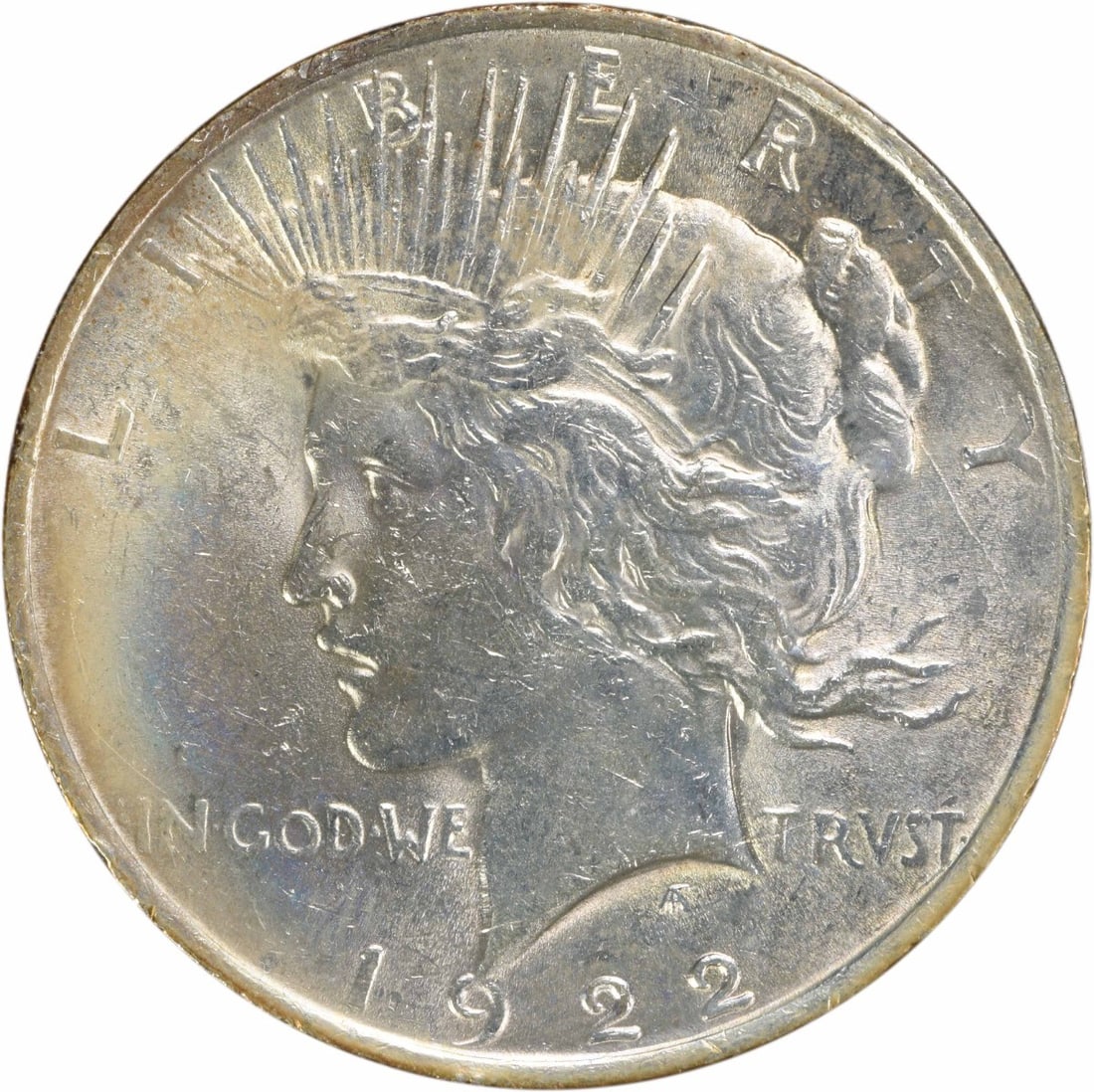 1922 $1 Peace Dollar Silver AU Uncertified: 1922 $1 Peace Dollar Silver AU Uncertified 1922 Peace Silver Dollar in AU grade. This pre-owned coin is uncertified and circulated, with silver composition and a $1 denomination. Specifications Coin: 