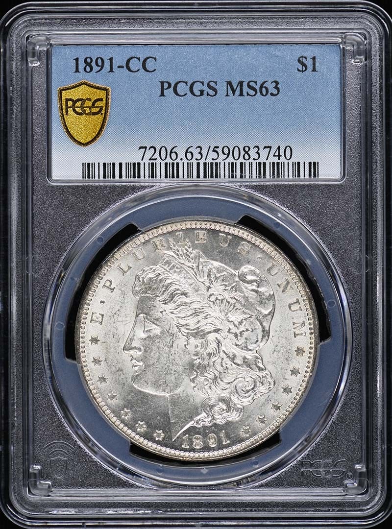 PCGS MS63 1891 Carson City Morgan Dollar: PCGS MS63 1891 Carson City Morgan Dollar This is an 1891 Morgan Dollar minted in Carson City, graded MS63 by PCGS. The coin is uncirculated and comes with its official PCGS certification. Specificatio
