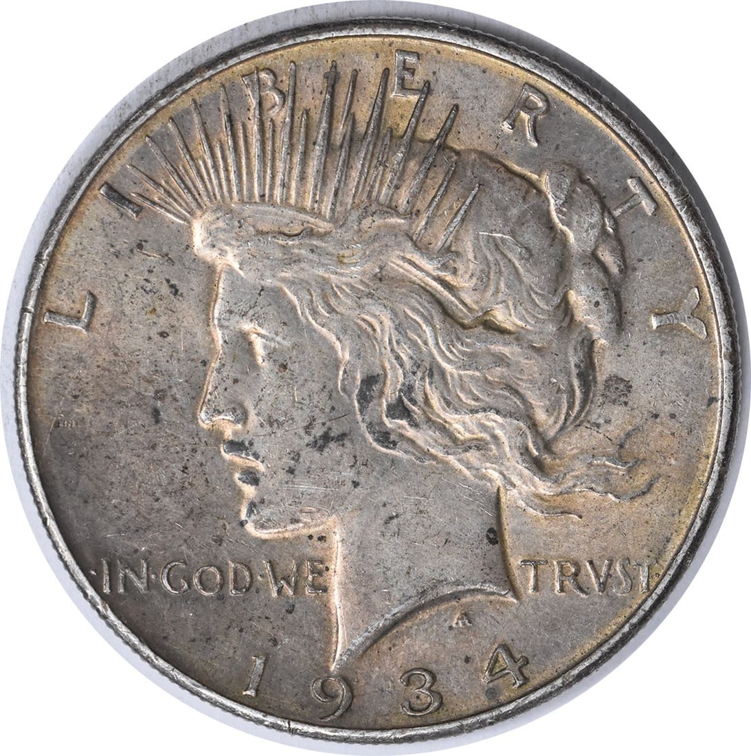 1934 D United States Peace Dollar $1 Silver AU Uncertified: 1934 D United States Peace Dollar $1 Silver AU Uncertified 1934-D Peace Silver Dollar in AU slider condition. This uncertified coin is a circulated example struck in silver with a $1 denomination. Spe