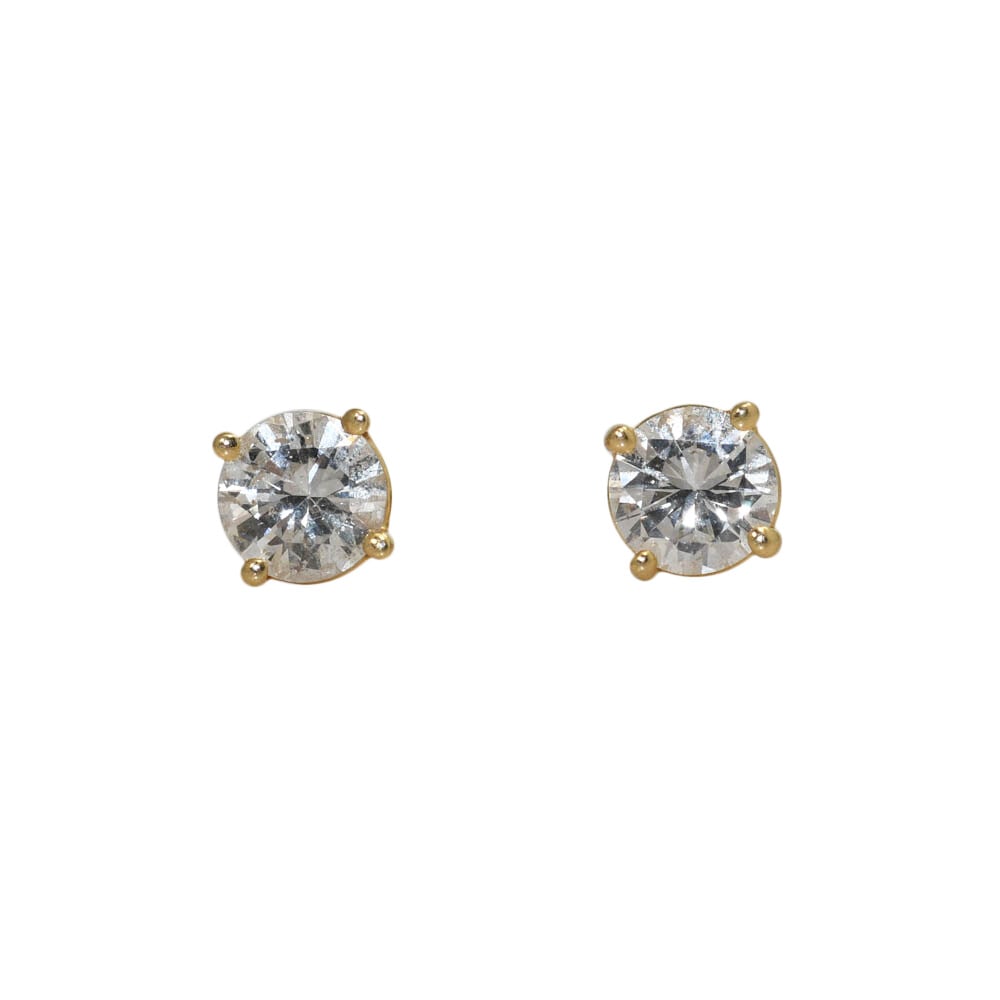 14K Yellow Gold Diamond Stud Earrings 2 Stones H I I1: 14K Yellow Gold Diamond Stud Earrings 2 Stones H I I1 These diamond stud earrings feature round brilliant cut natural diamonds set in 14K yellow gold. The diamonds have a total carat weight of 0.40, w