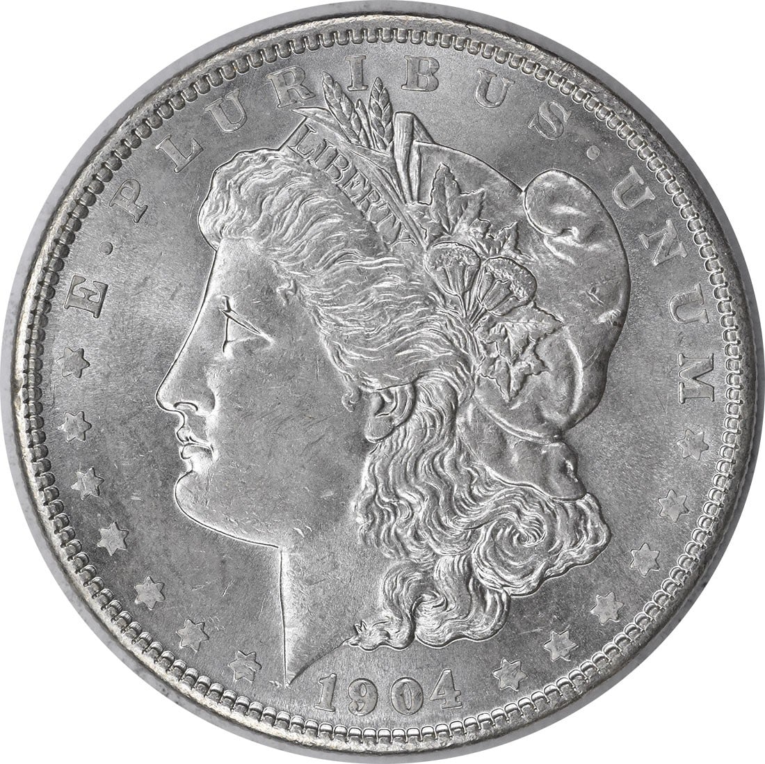 Choice BU 1904 Silver Dollar Morgan Uncirculated Uncertified: Choice BU 1904 Silver Dollar Morgan Uncirculated Uncertified This 1904 Morgan Silver Dollar is a Choice Brilliant Uncirculated (BU) coin from the United States. Struck in silver with no mint mark, it 