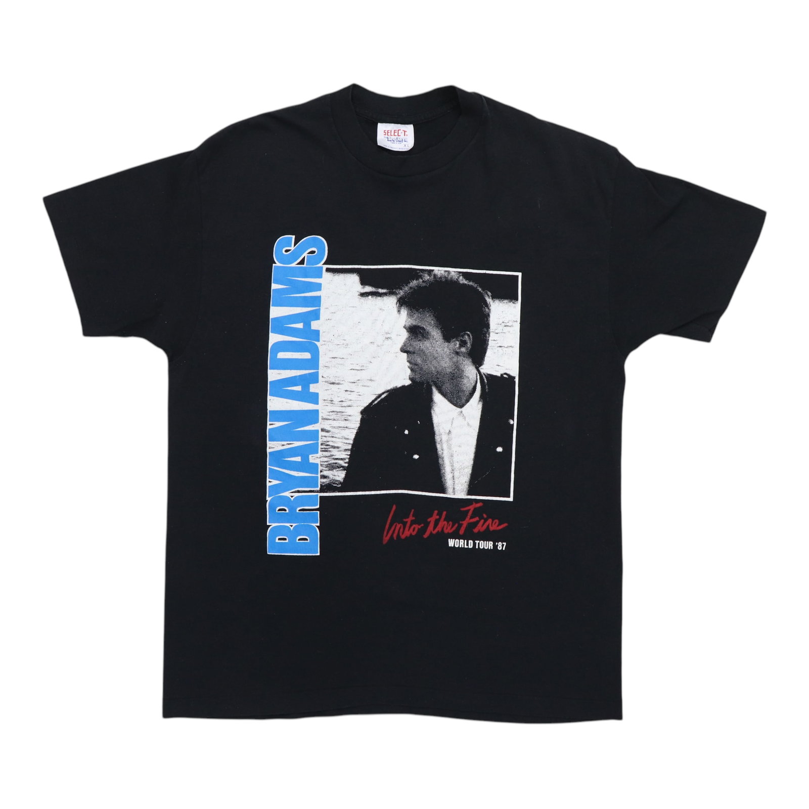 Vintage 1987 Into The Fire Tour Shirt Bryan Adams Poly Cotton Black XL (1 of 5)