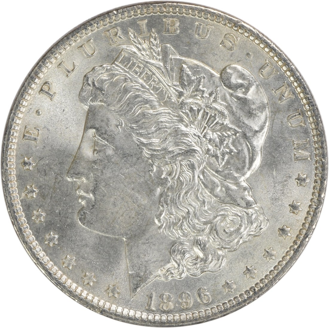 1896 Uncirculated Morgan Dollar Silver Coin No Mint Mark BU Grade: 1896 Uncirculated Morgan Dollar Silver Coin No Mint Mark BU Grade This 1896 Morgan Silver Dollar is an uncirculated coin composed of silver. It is not certified and features no mint mark. The coin is 