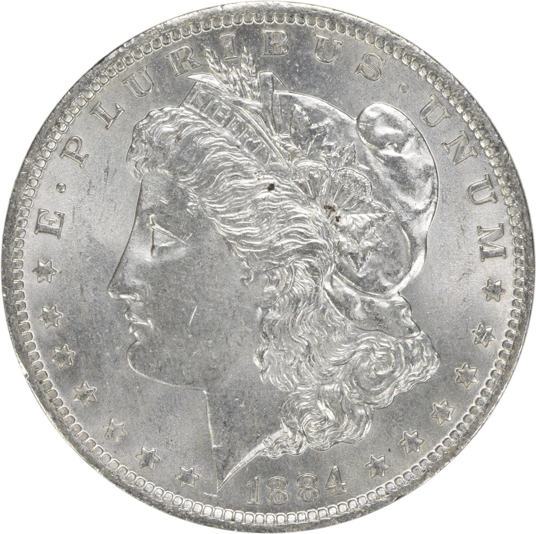 Choice BU 1884 O Morgan Dollar Silver Uncirculated Uncertified: Choice BU 1884 O Morgan Dollar Silver Uncirculated Uncertified This is an 1884-O Morgan Silver Dollar from the United States, featuring the iconic Morgan design. The coin is composed of silver and is 