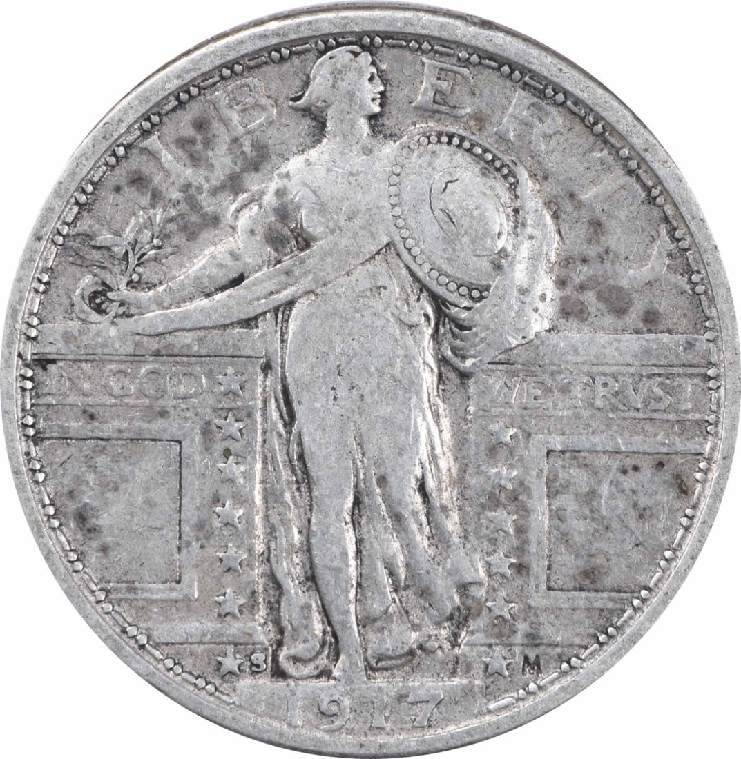 1917 San Francisco Standing Liberty 25C Type 1 Silver Quarter Uncertified (1 of 2)