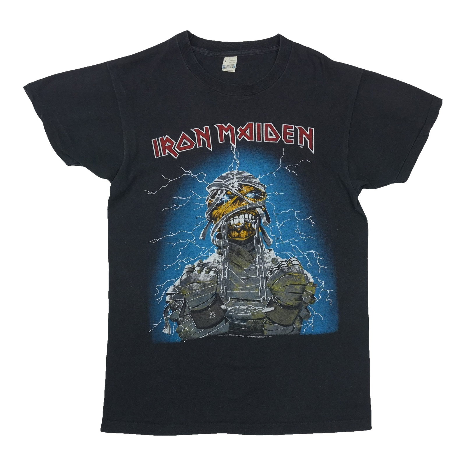 Vintage 1984 Iron Maiden World Slavery Tour T Shirt Black: Vintage 1984 Iron Maiden World Slavery Tour T Shirt Black Original vintage 1984 Iron Maiden World Slavery Tour shirt. This true vintage shirt is not a modern reproduction and features front and back g