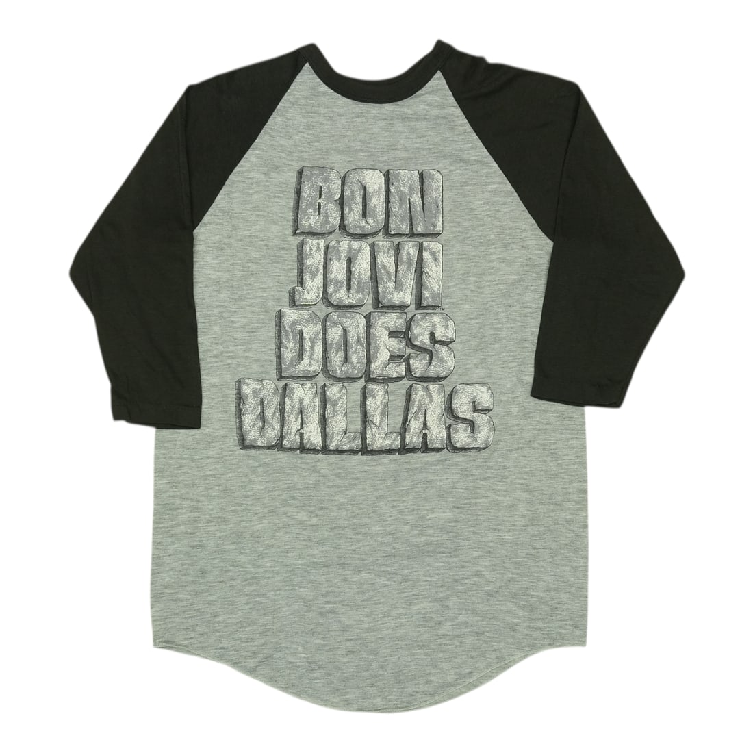Vintage 1989 Bon Jovi Dallas Tour Poly Cotton Jersey Shirt: Vintage 1989 Bon Jovi Dallas Tour Poly Cotton Jersey Shirt This is an original vintage 1989 Bon Jovi Does Dallas Texas Tour jersey shirt. Featuring front and back graphics, this shirt is made from a 5