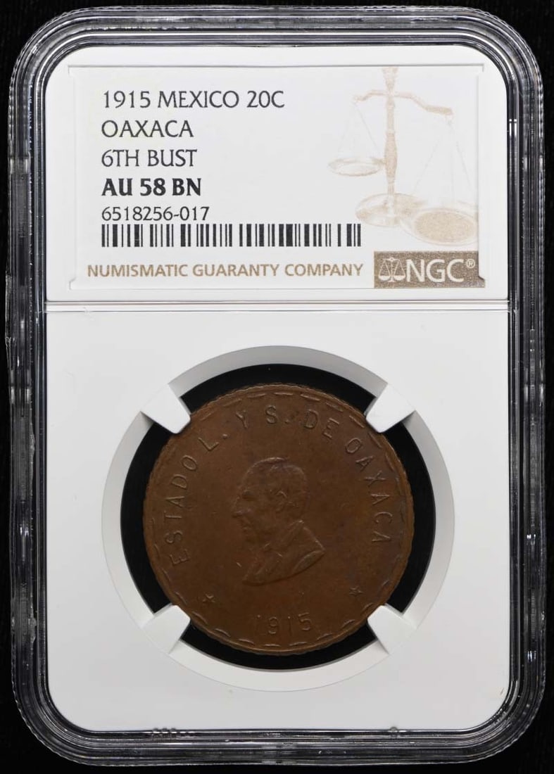 Mexico Oaxaca 1915 20 Centavos KM-731.1 GB-334 NGC AU58BN (1 of 4)