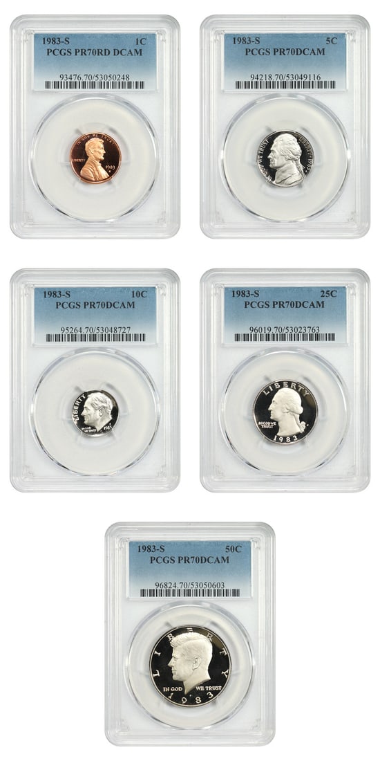PCGS PR70DCAM 1983-S Proof Set 1C-50C San Francisco (1 of 4)