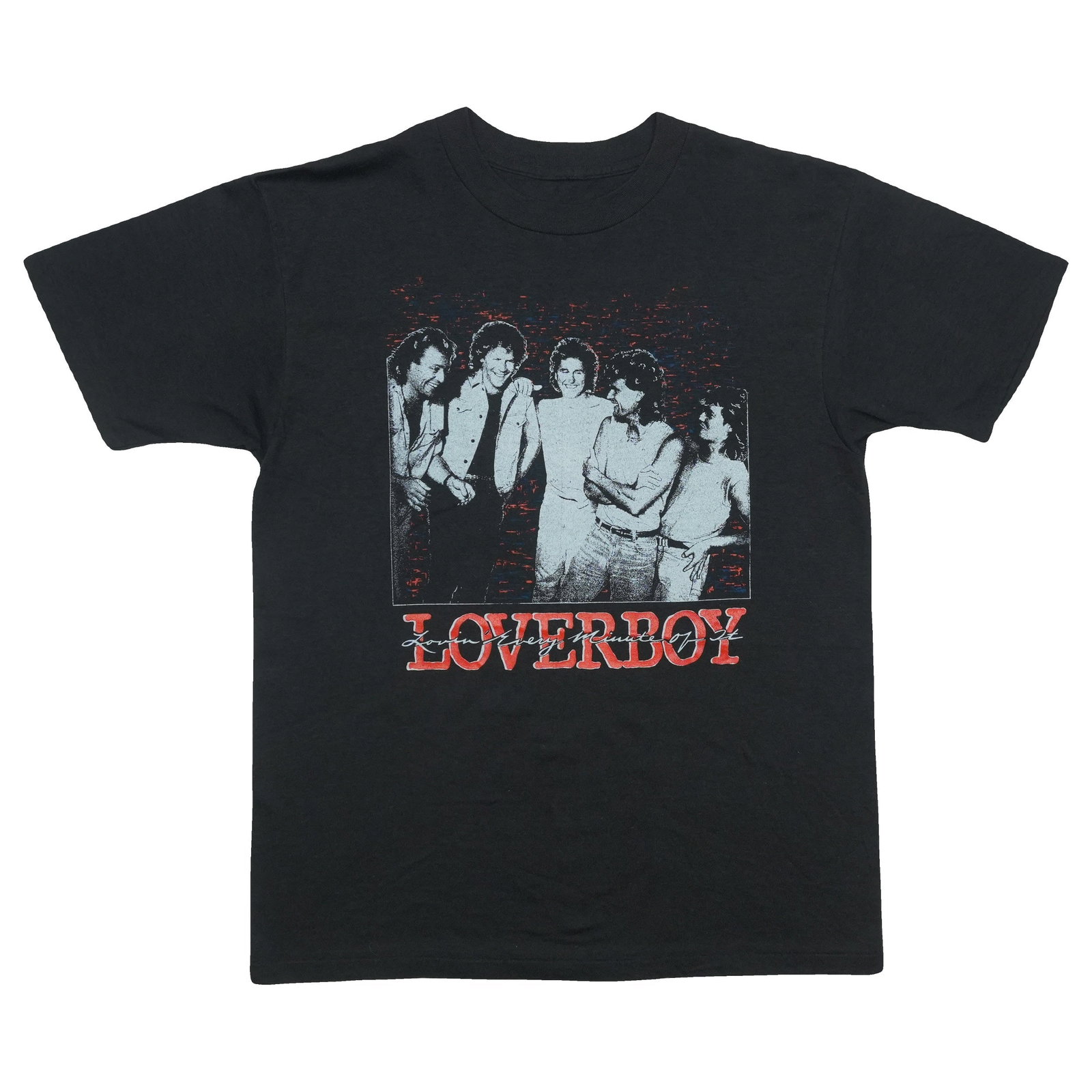 Vintage 1986 Loverboy Concert T Shirt Black 100 Percent Cotton: Vintage 1986 Loverboy Concert T Shirt Black 100 Percent Cotton This is an original vintage 1986 Loverboy tour shirt featuring graphics on both the front and back. Made from 100% cotton, the shirt come