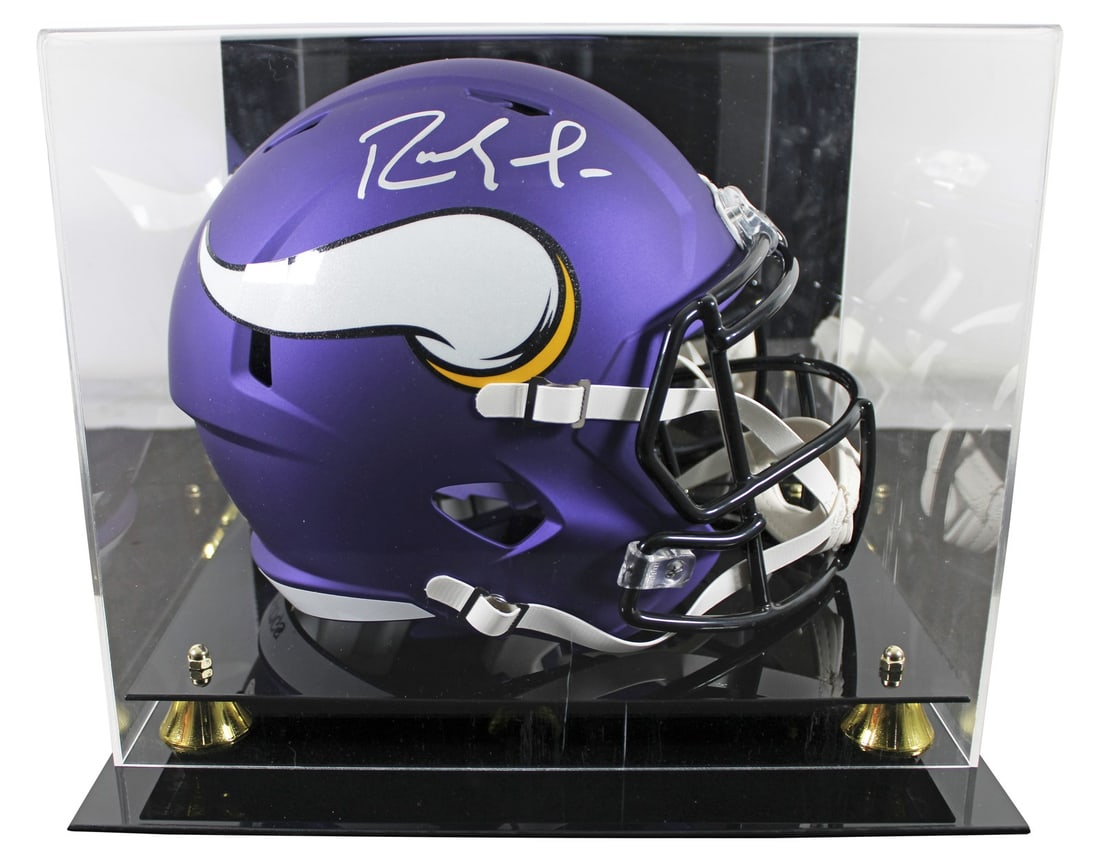 Randy Moss Autographed Vikings Speed Replica Helmet With Silver Signature BAS Witnessed: Randy Moss Autographed Vikings Speed Replica Helmet With Silver Signature BAS Witnessed This full-size Riddell Speed Replica helmet features the Minnesota Vikings and has been personally signed by Ran