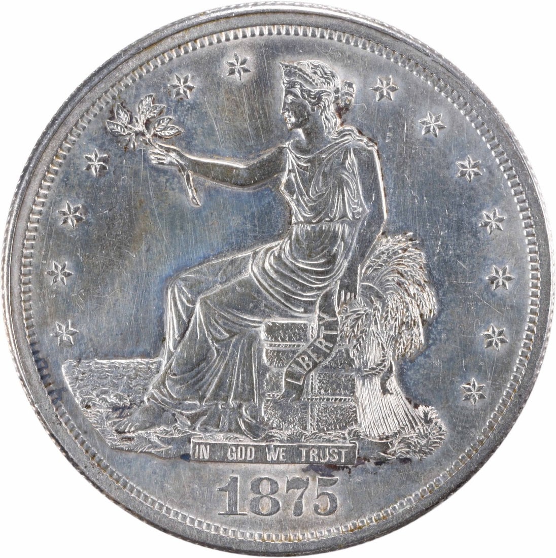 1875 San Francisco Trade Dollar $1 AU Uncertified Silver Coin (1 of 2)