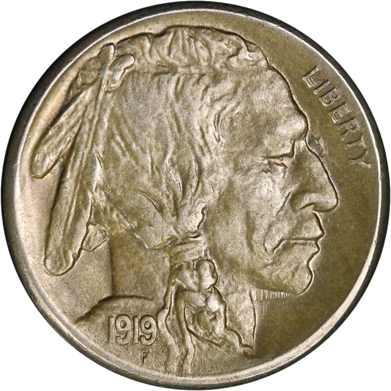 1919-S Buffalo Nickel High Grade AU to BU Strong Strike Uncertified (1 of 2)