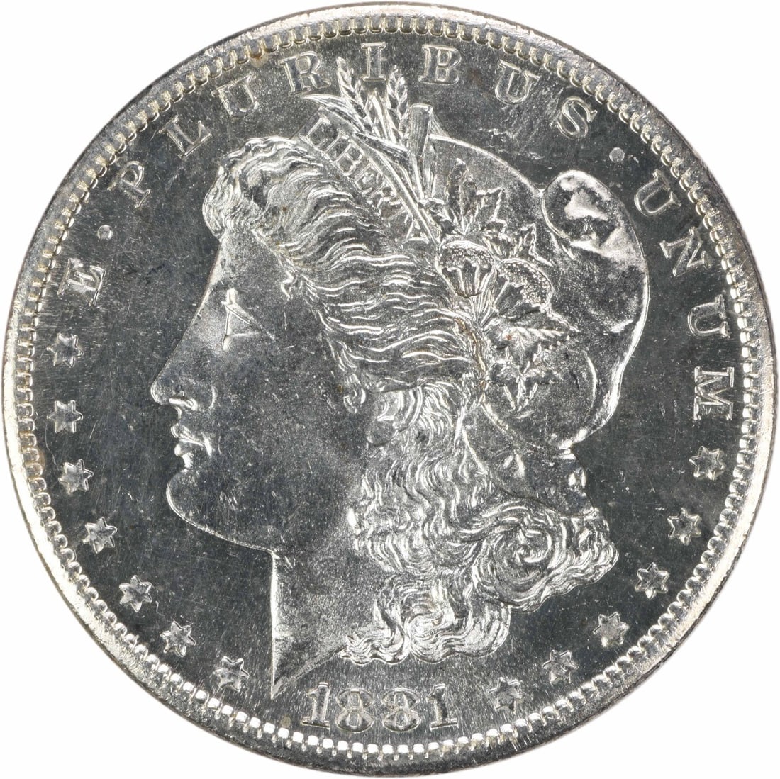Uncirculated 1881 San Francisco Morgan Silver Dollar Brilliant Uncertified: Uncirculated 1881 San Francisco Morgan Silver Dollar Brilliant Uncertified This 1881-S Morgan Silver Dollar is an uncirculated coin featuring brilliant uncirculated (BU) grade. Struck at the San Franc