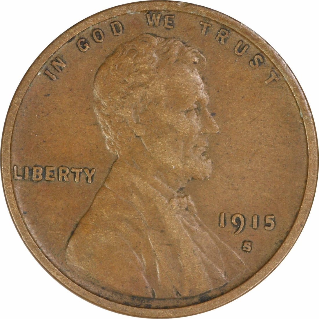 1915 S Lincoln Wheat Small Cent EF Copper Uncertified: 1915 S Lincoln Wheat Small Cent EF Copper Uncertified 1915-S Lincoln Wheat small cent in EF grade. This circulated, uncertified coin is composed of copper and is a pre-owned example from the United St