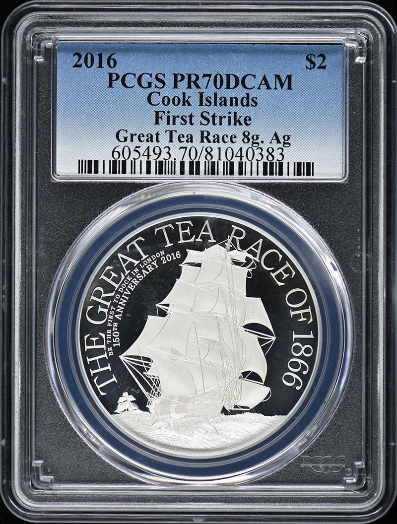 2016 Great Tea Race 8g Silver $2 PCGS PR70DCAM (1 of 2)