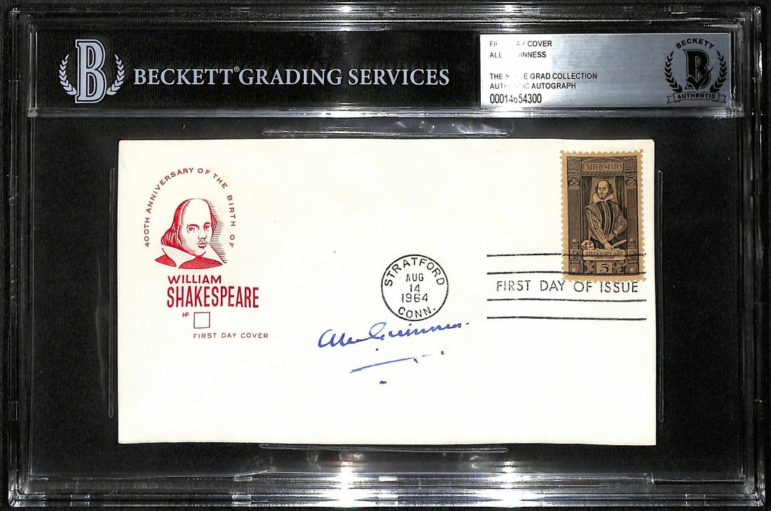 Beckett Authenticated Alec Guinness Autograph on Shakespeare First Day Cover (1 of 1)