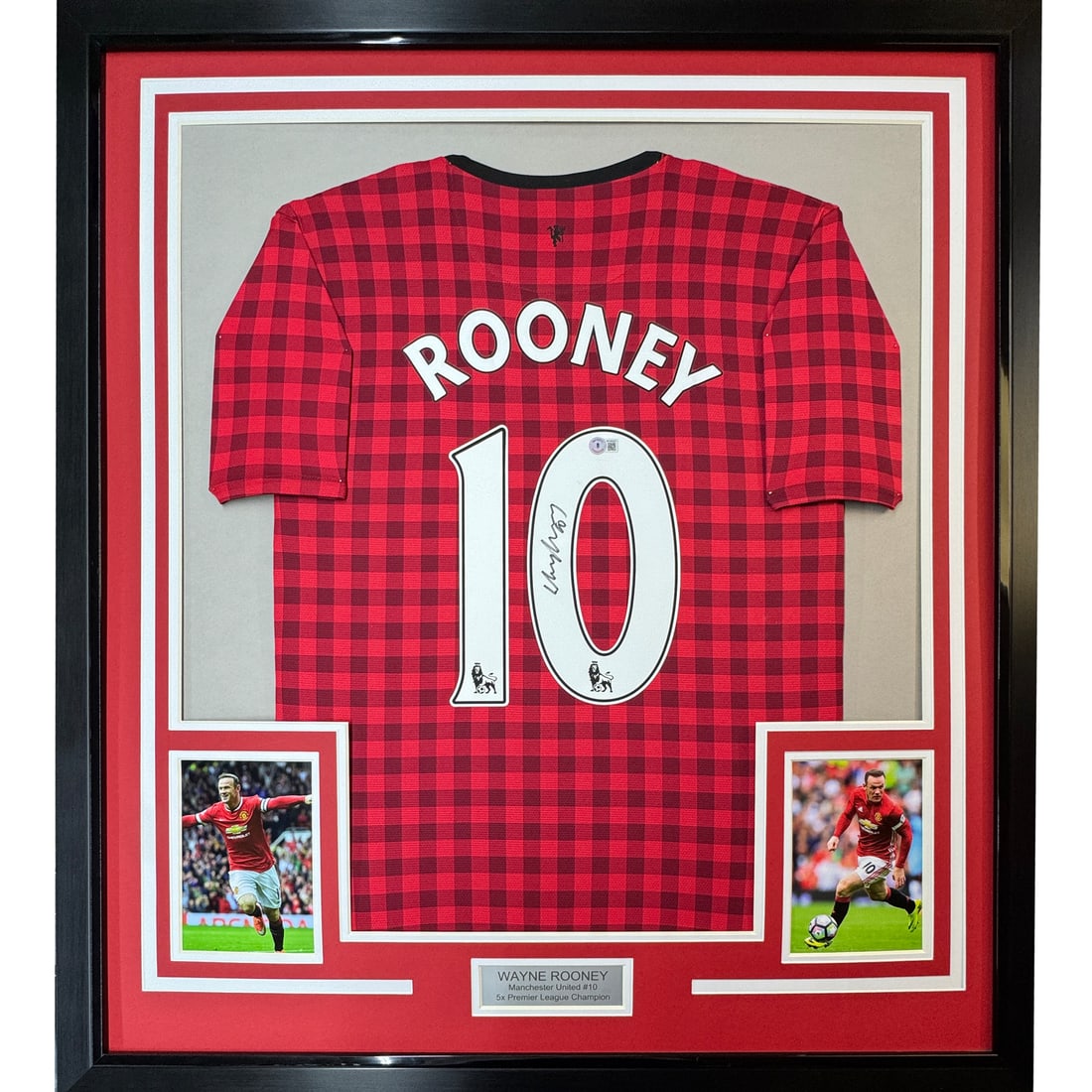 Wayne Rooney Signed Manchester United Framed Jersey BAS COA 35x39 (1 of 2)