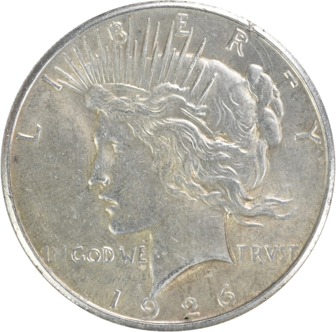 1926 S Peace Dollar Silver $1 AU Uncertified: 1926 S Peace Dollar Silver $1 AU Uncertified 1926-S Peace Silver Dollar in AU slider condition. This uncertified, pre-owned coin is a circulated example struck in silver and issued in the United State