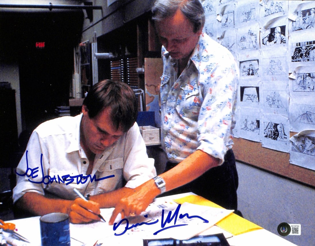 Indiana Jones TOD Signed 11x14 Photo by Joe Johnston Dennis Muren Beckett LOA: Indiana Jones TOD Signed 11x14 Photo by Joe Johnston Dennis Muren Beckett LOA This stunning 11x14 color photograph captures a behind-the-scenes moment from "Indiana Jones and the Temple of Doom," feat