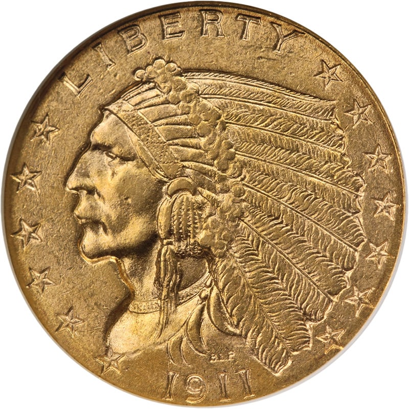 NGC MS63 CAC 1911-D $2.50 Indian Gold Quarter Eagle: NGC MS63 CAC 1911-D $2.50 Indian Gold Quarter Eagle Original 1911-D Indian Gold $2.50 key date coin with CAC sticker, certified by NGC as MS63. This uncirculated pre-owned piece is noted for great eye