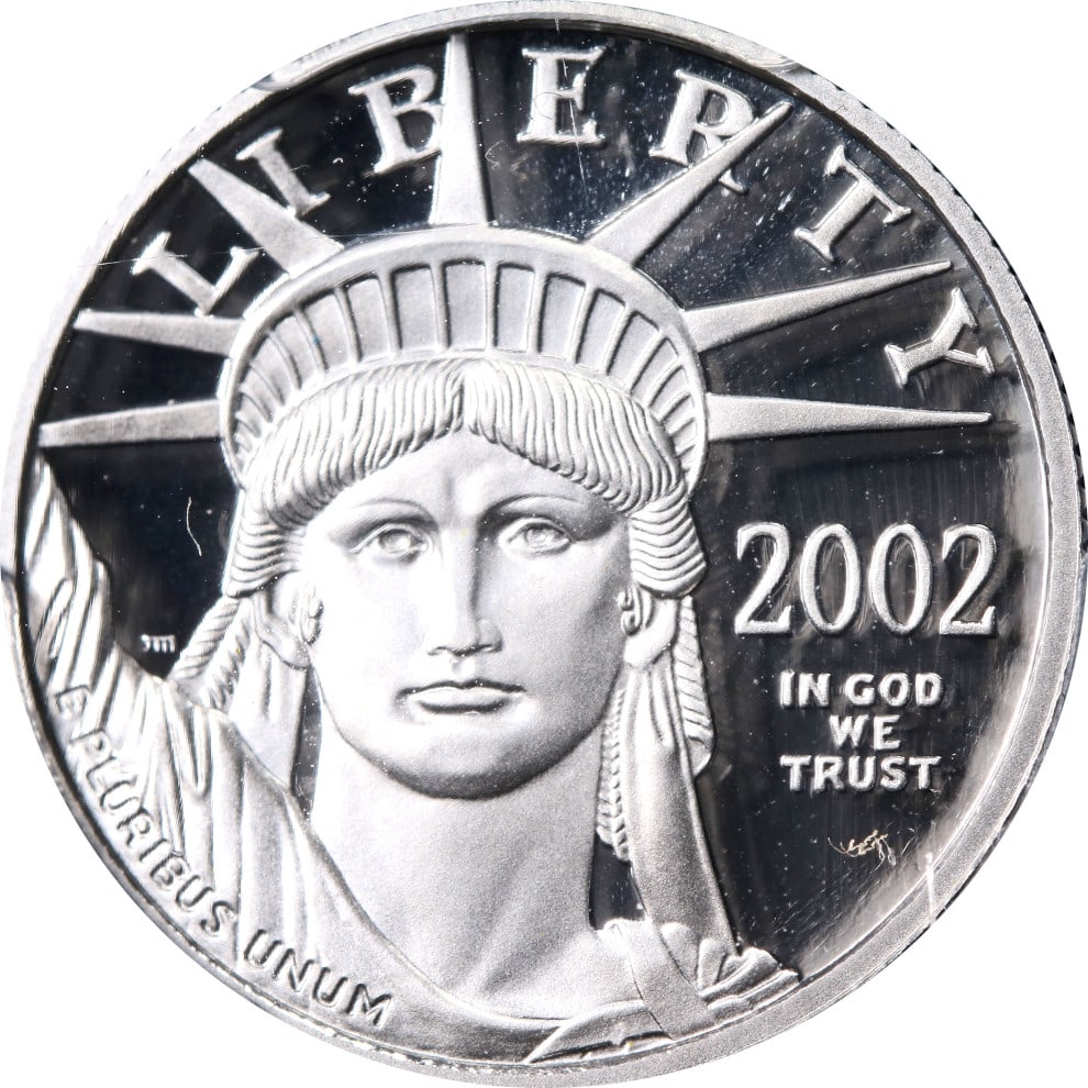 PCGS PR70DCAM 2002-W $25 Platinum Eagle Coin Blue Label: PCGS PR70DCAM 2002-W $25 Platinum Eagle Coin Blue Label This 2002-W Platinum American Eagle $25 coin is graded PR70DCAM by PCGS and features a blue label. Struck at the West Point Mint, it is composed