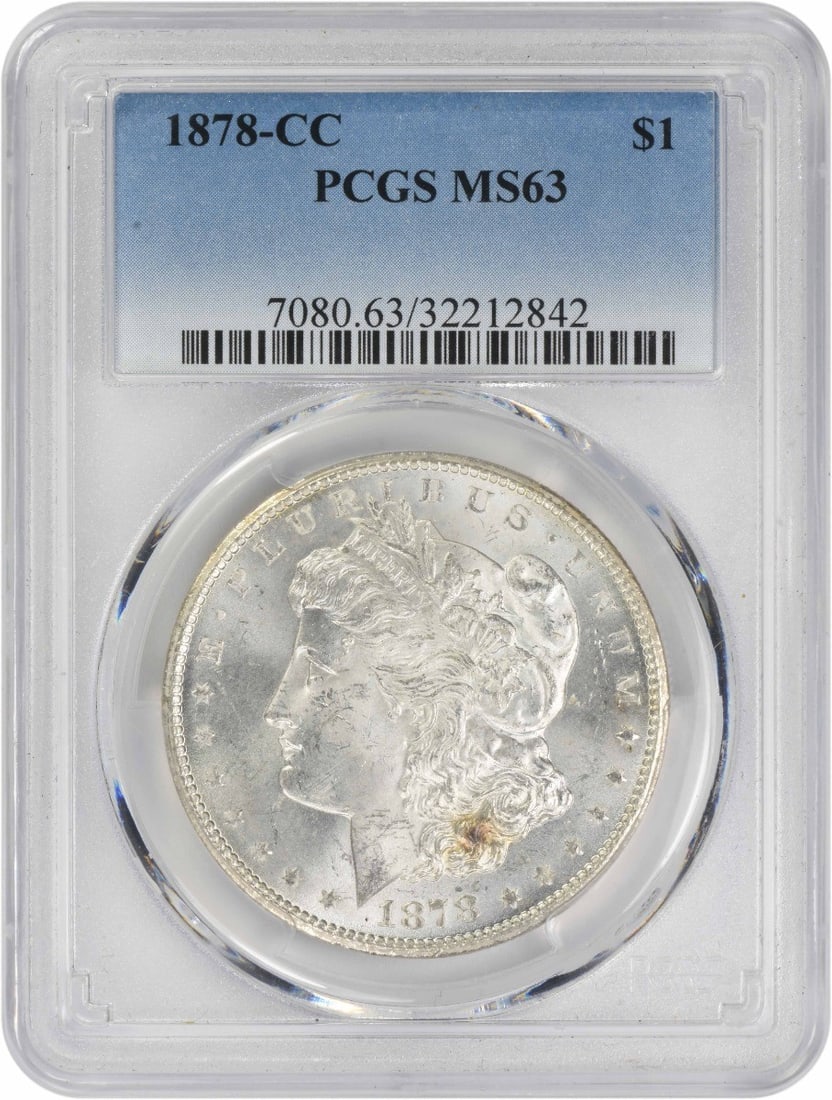 PCGS MS63 1878 Carson City Morgan Silver Dollar: PCGS MS63 1878 Carson City Morgan Silver Dollar This 1878-CC Morgan Silver Dollar is graded MS63 by PCGS and features the iconic design by George T. Morgan. Struck at the Carson City Mint, this uncirc