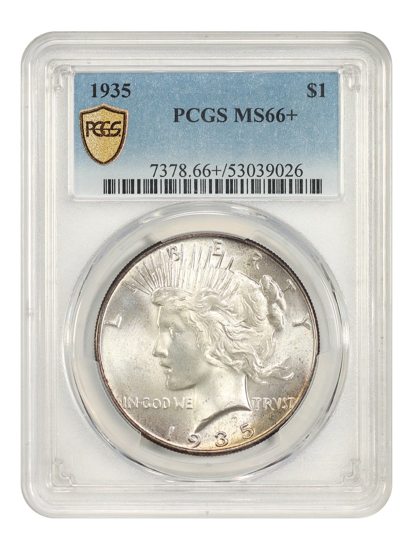 1935 PCGS MS66+ Peace Dollar Philadelphia Mint Final Year Issue (1 of 4)